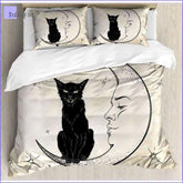 Black Cat Bedding - Moon
