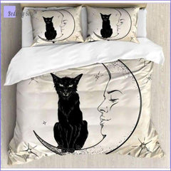 Black Cat Bedding - Moon