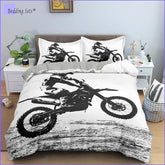 Black & White Dirt Bike Bedding - Wheelie