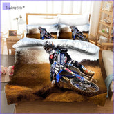 Blue Dirt Bike Bedding Set