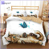 Cat Bedding - Blue Butterfly