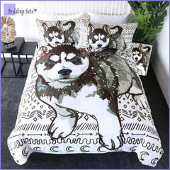 Husky Bedding Set - Black & White