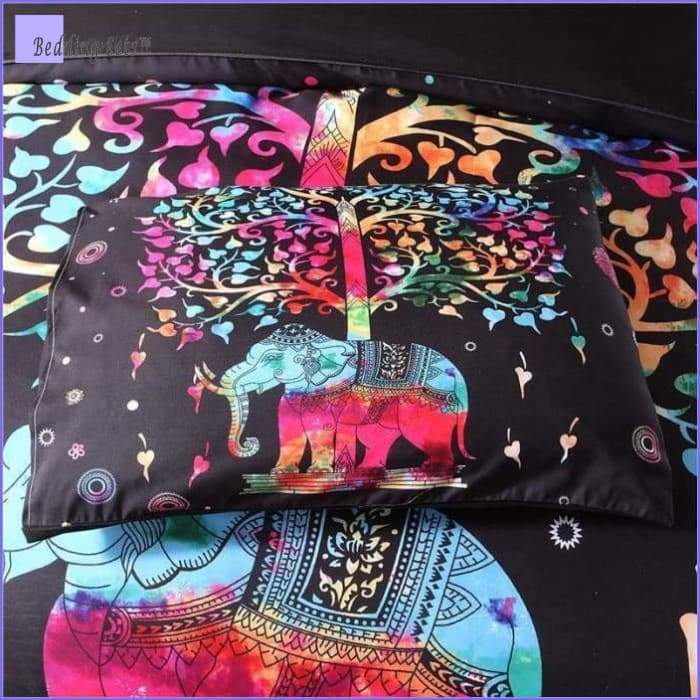 Boho Bedding Set - Multicolored Elephant