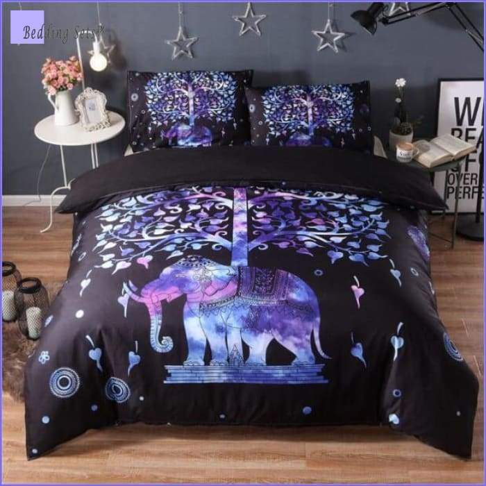 Boho Bedding Set - Multicolored Elephant