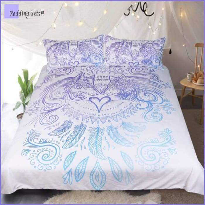 Boho Bedding Set - Tantric Wolf