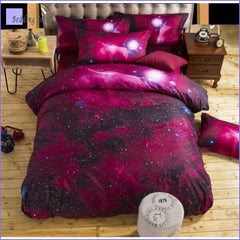 Dark Pink Galaxy Bedding Set