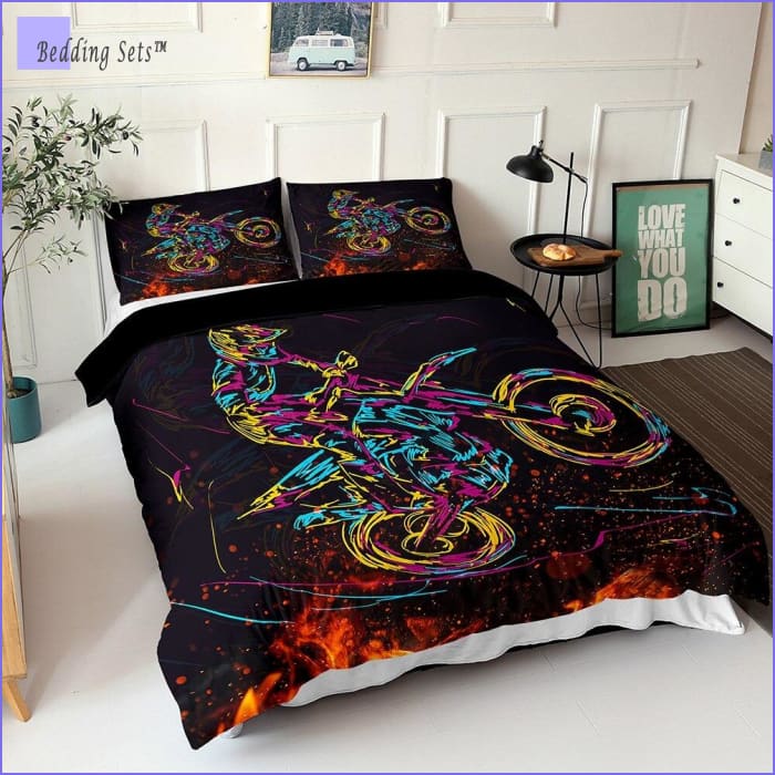 Dirt Bike Bedding - Glow