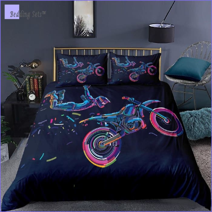 Dirt Bike Bedding - Neon