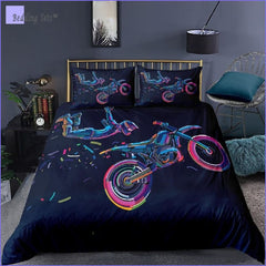 Dirt Bike Bedding - Neon