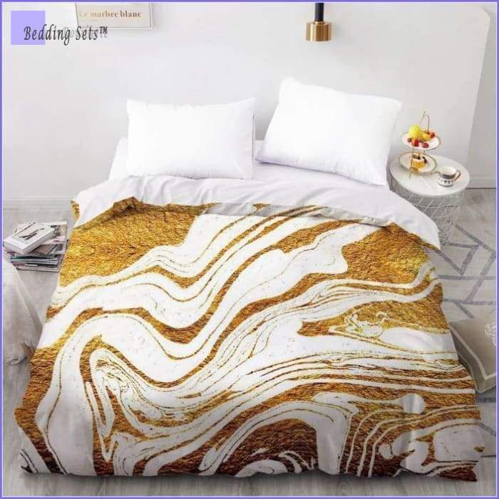Gold Marble Comforter Set
