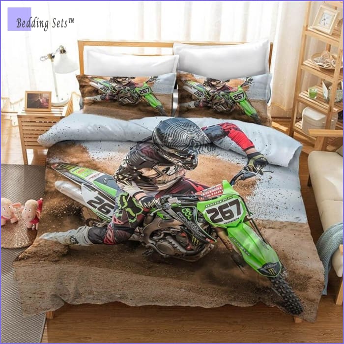 Green Dirt Bike Bedding set