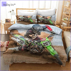 Green Dirt Bike Bedding set