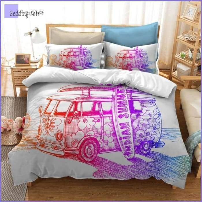 Hippie Bedding - Rainbow van