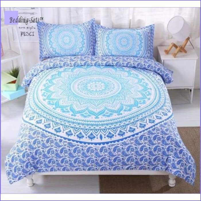 Mandala Bedding - Blue gradient